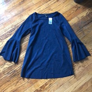 NWT Forever 21 BodyCon BellSleeve Faux Suede Dress